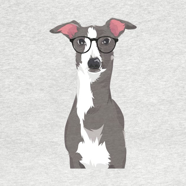 Hipster Italian Greyhound Dog T-Shirt for Dog Lovers by riin92